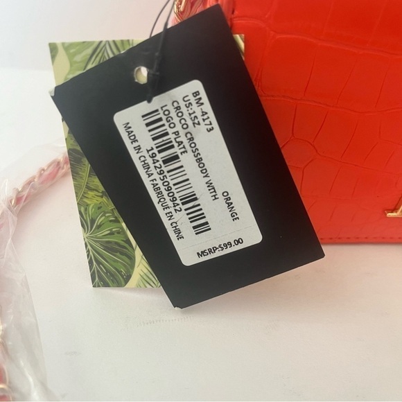 NWT Badgley Mischka Croco Crossbody Gold Chain Purse Handbag Small BM-4173 - Picture 5 of 10